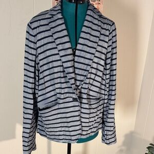 Cato Navy and Gray Striped Blazer